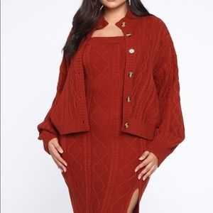 Fashion nova double up cable knit sweater set
